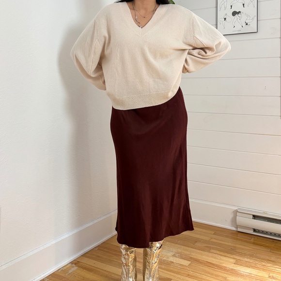 Anthropologie Dresses & Skirts - Anthropologie midi satin slip skirt